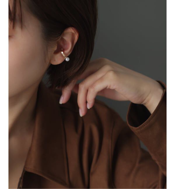 Lilas by Spick&Span「6mmパールフープカフイヤリング K10（片耳）」|イヤリング|