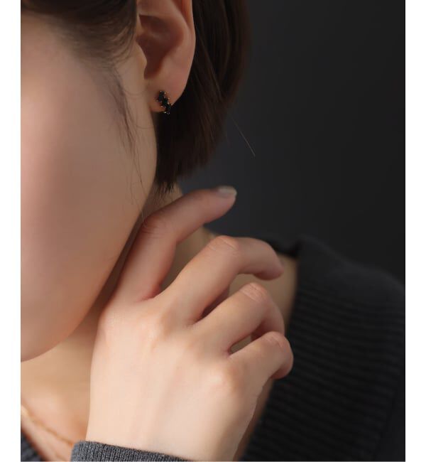 Lilas by Spick&Span「セミトーンオニキスピアス K10(両耳)」|ピアス|