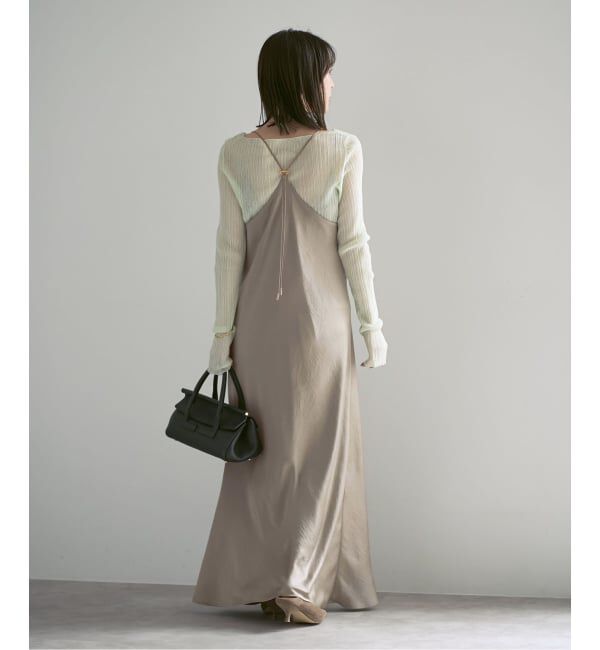 NOBLE「《26SS先行予約》サテンアジャストキャミワンピース」|ワンピース|