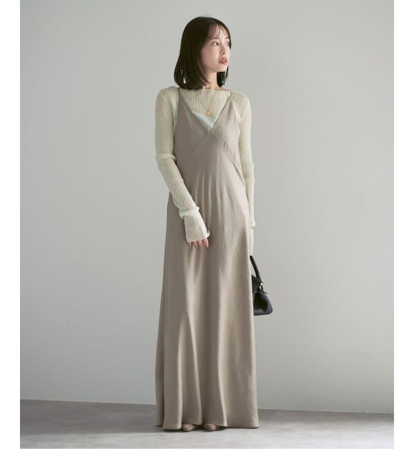 NOBLE「《26SS先行予約》サテンアジャストキャミワンピース」|ワンピース|