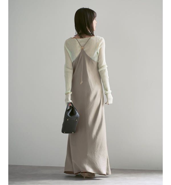 NOBLE「《26SS先行予約》サテンアジャストキャミワンピース」|ワンピース|