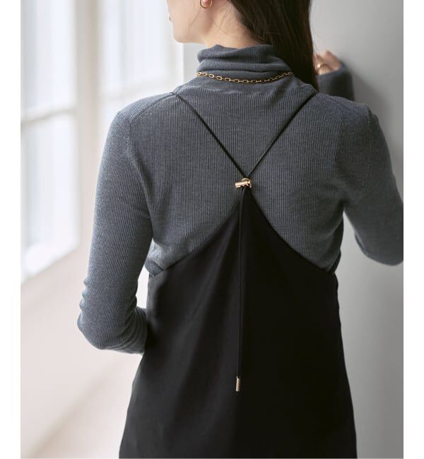 NOBLE「《26SS先行予約》サテンアジャストキャミワンピース」|ワンピース|