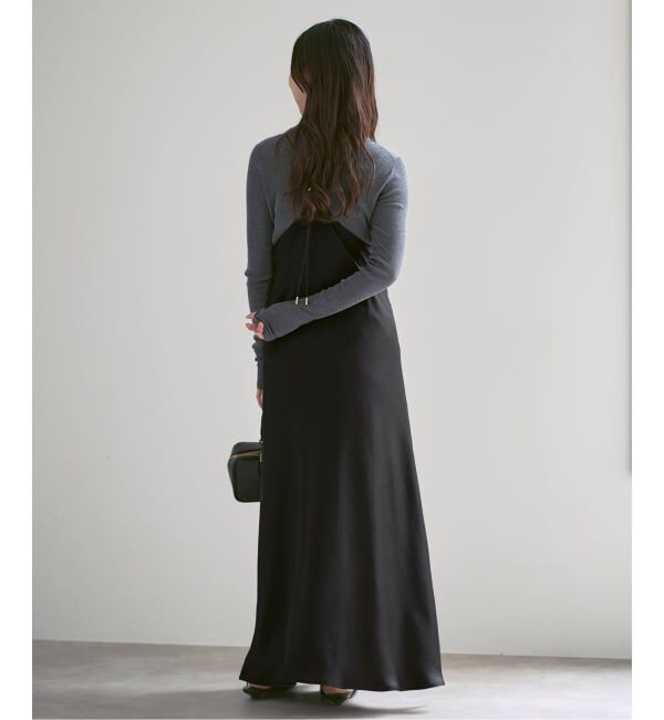 NOBLE「《26SS先行予約》サテンアジャストキャミワンピース」|ワンピース|