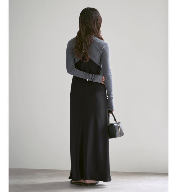 NOBLE「《26SS先行予約》サテンアジャストキャミワンピース」|ワンピース|