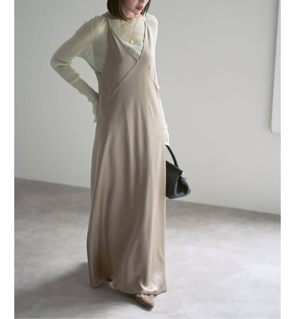 NOBLE「《26SS先行予約》サテンアジャストキャミワンピース」|ワンピース|