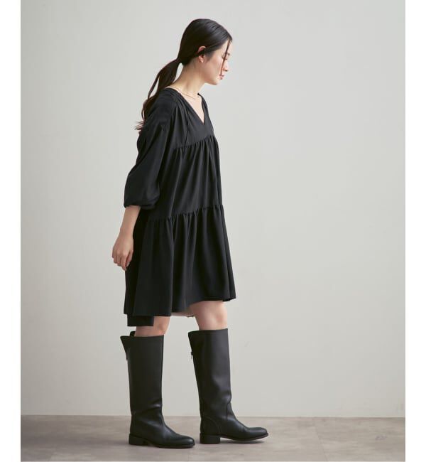 NOBLE「《26SS先行予約》ヴィンテージツイルギャザーミニワンピース」|ワンピース|
