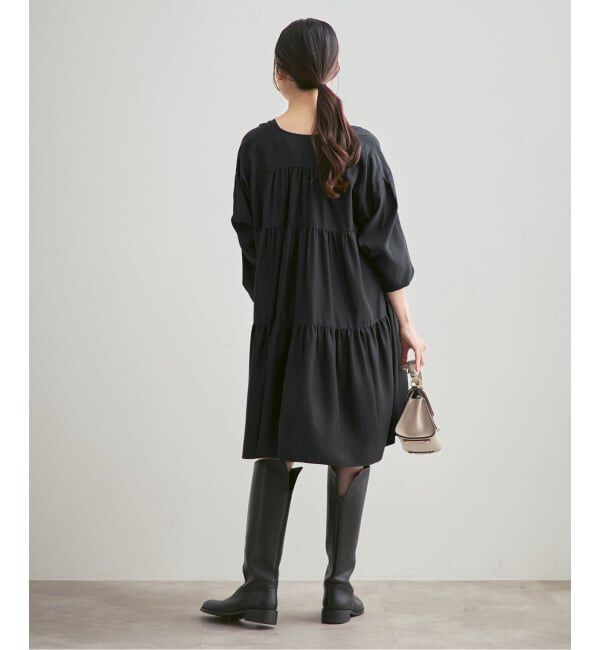 NOBLE「《26SS先行予約》ヴィンテージツイルギャザーミニワンピース」|ワンピース|