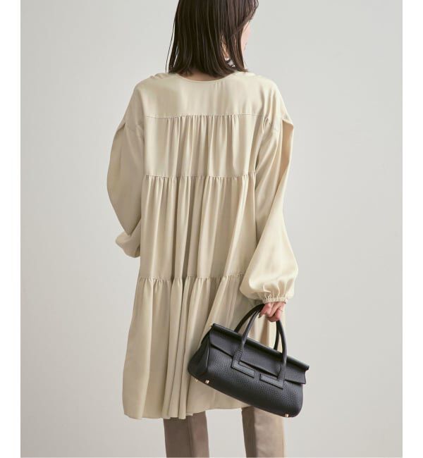 NOBLE「《26SS先行予約》ヴィンテージツイルギャザーミニワンピース」|ワンピース|