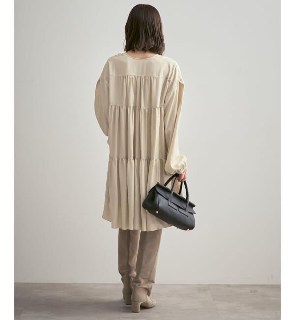NOBLE「《26SS先行予約》ヴィンテージツイルギャザーミニワンピース」|ワンピース|