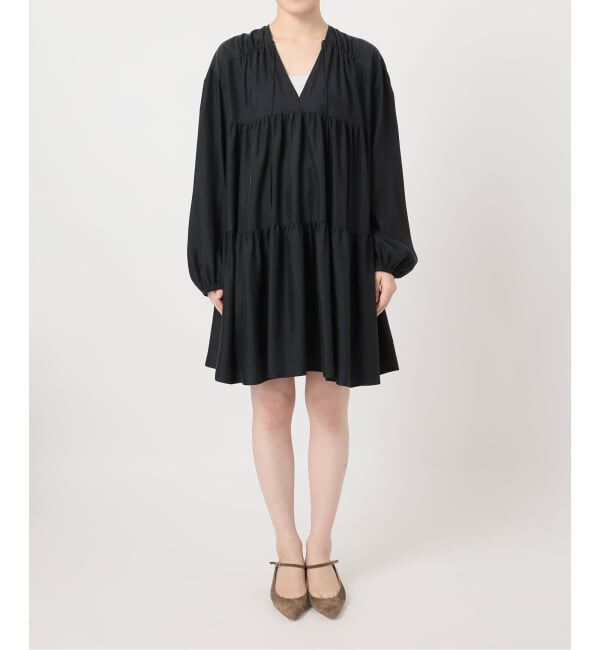 NOBLE「《26SS先行予約》ヴィンテージツイルギャザーミニワンピース」|ワンピース|