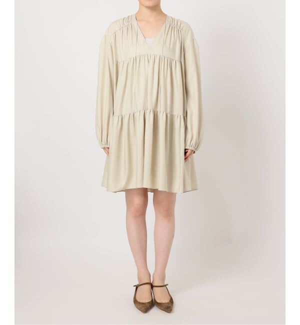 NOBLE「《26SS先行予約》ヴィンテージツイルギャザーミニワンピース」|ワンピース|