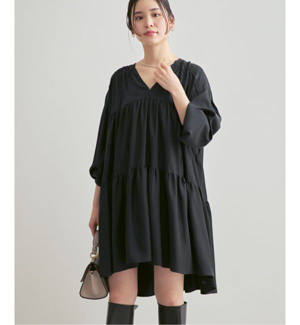 NOBLE「《26SS先行予約》ヴィンテージツイルギャザーミニワンピース」|ワンピース|