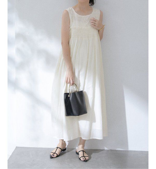  「【洗える】3D刺繍ノースリワンピース」|ワンピース|