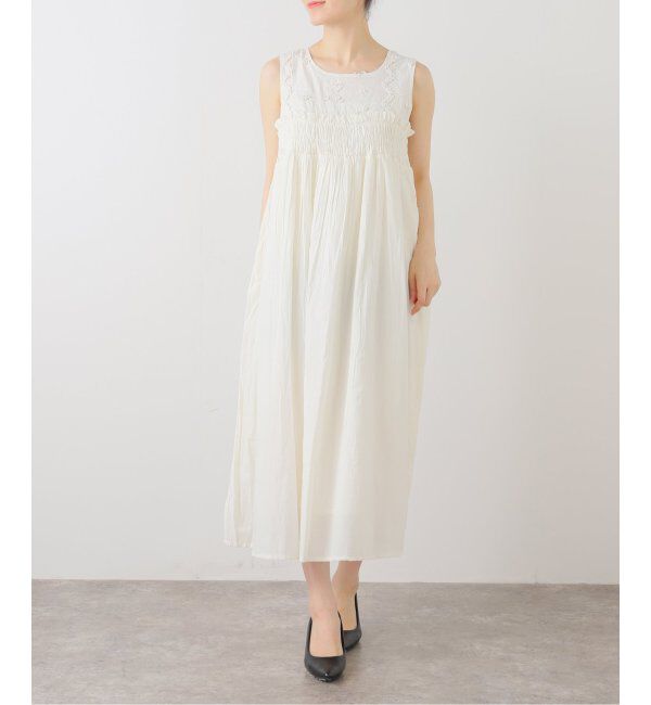  「【洗える】3D刺繍ノースリワンピース」|ワンピース|