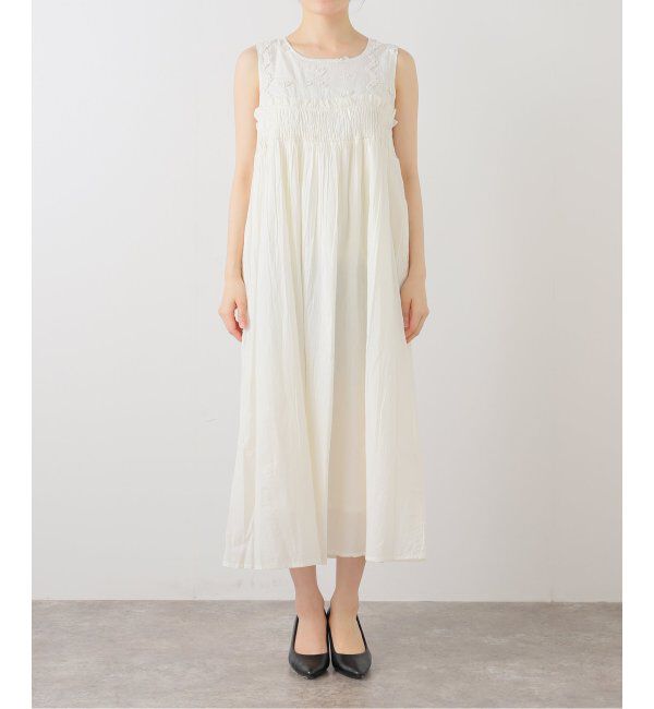  「【洗える】3D刺繍ノースリワンピース」|ワンピース|