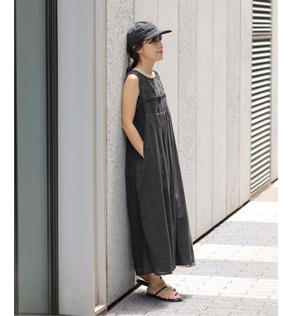  「【洗える】3D刺繍ノースリワンピース」|ワンピース|