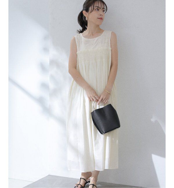  「【洗える】3D刺繍ノースリワンピース」|ワンピース|