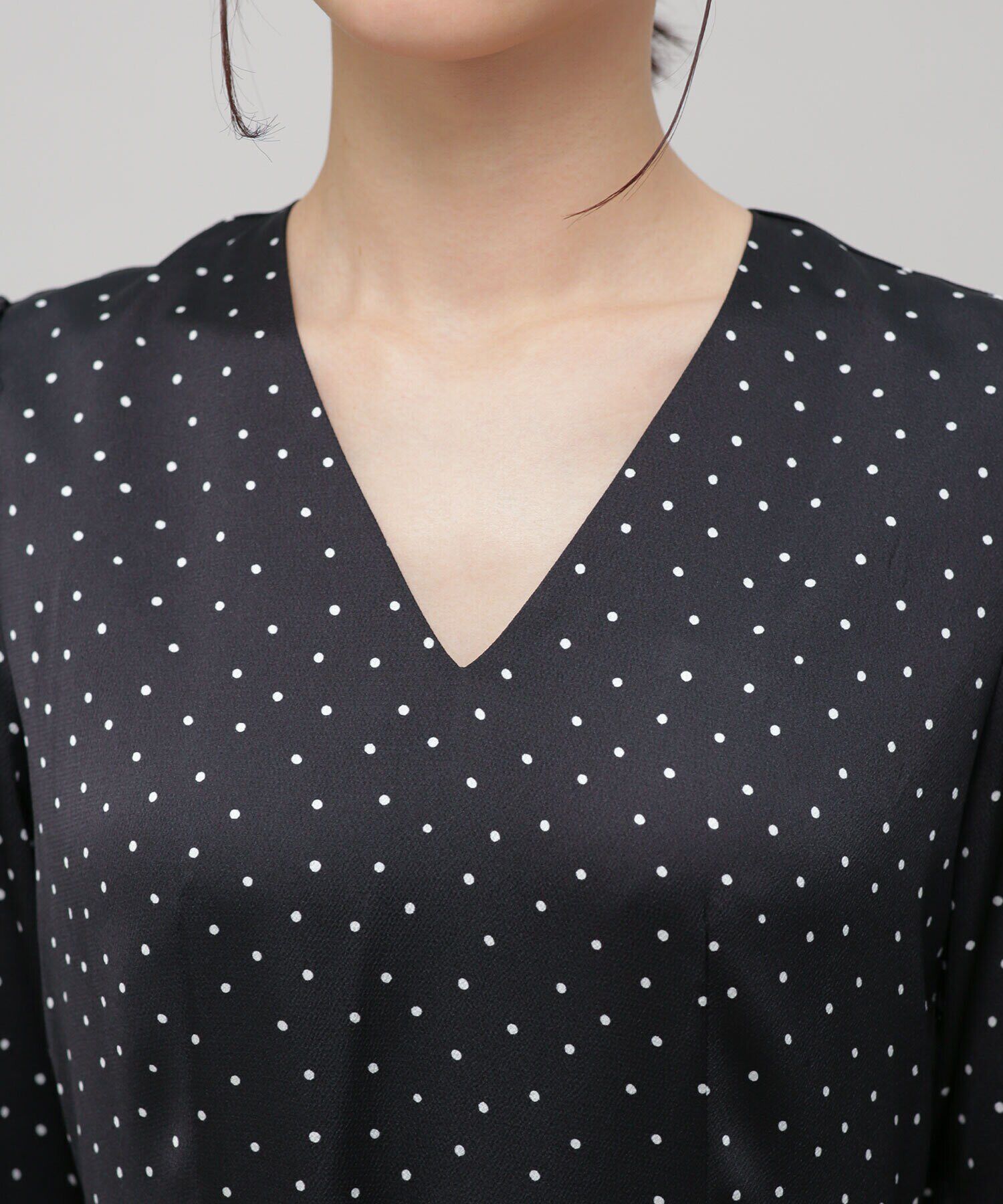 nano･universe「LB.03/ドットVネックワンピース」|ワンピース|