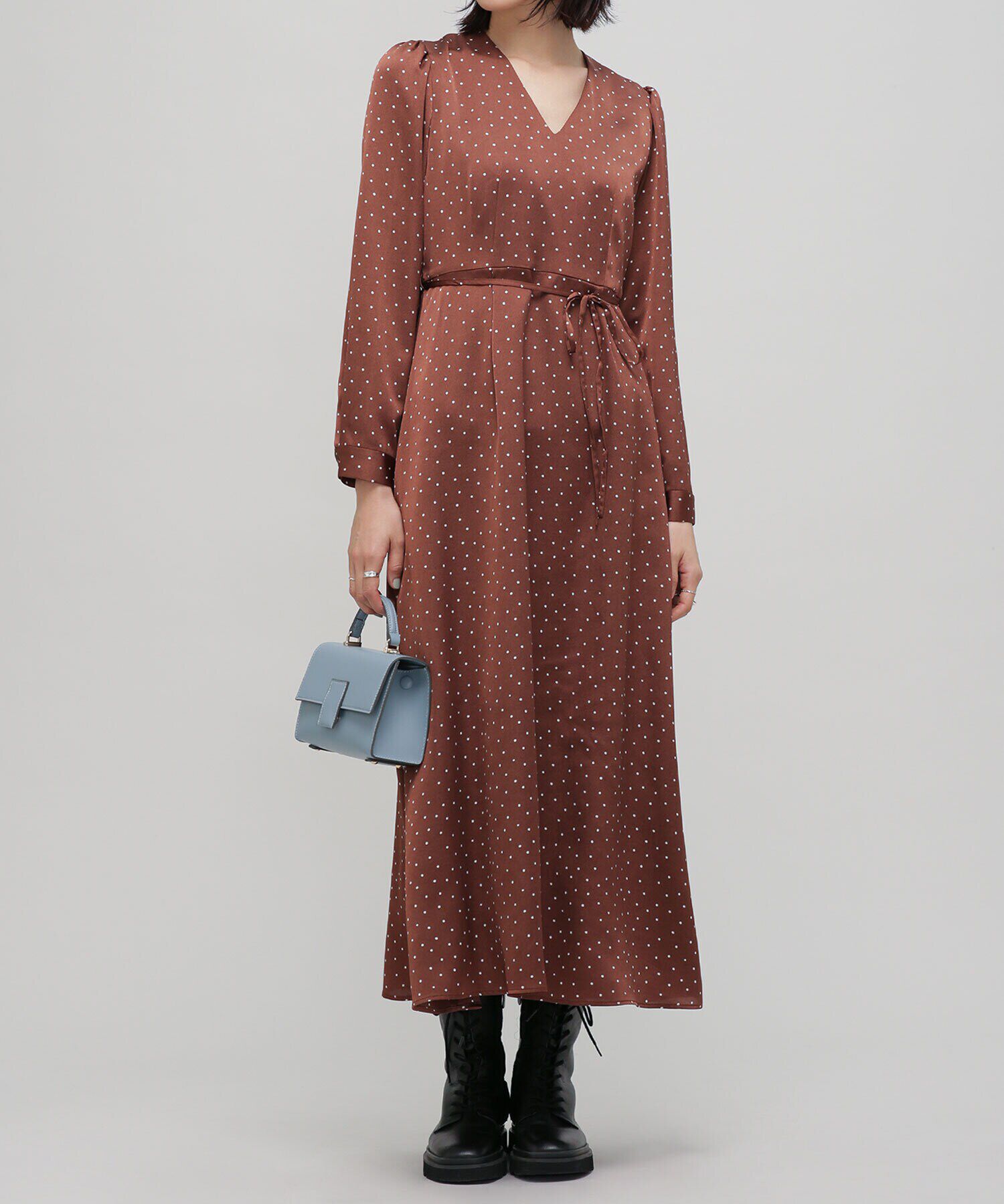 nano･universe「LB.03/ドットVネックワンピース」|ワンピース|