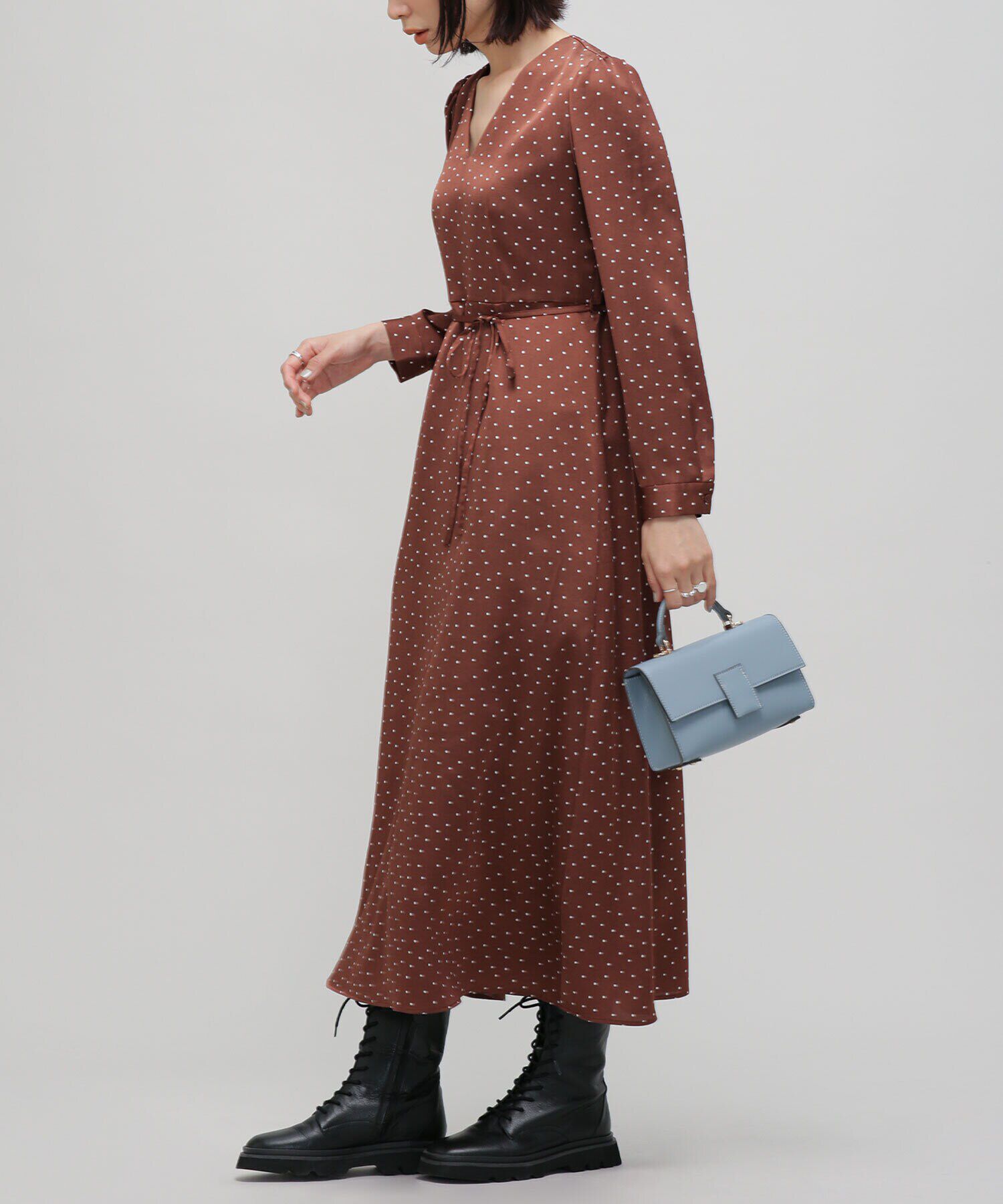 nano･universe「LB.03/ドットVネックワンピース」|ワンピース|