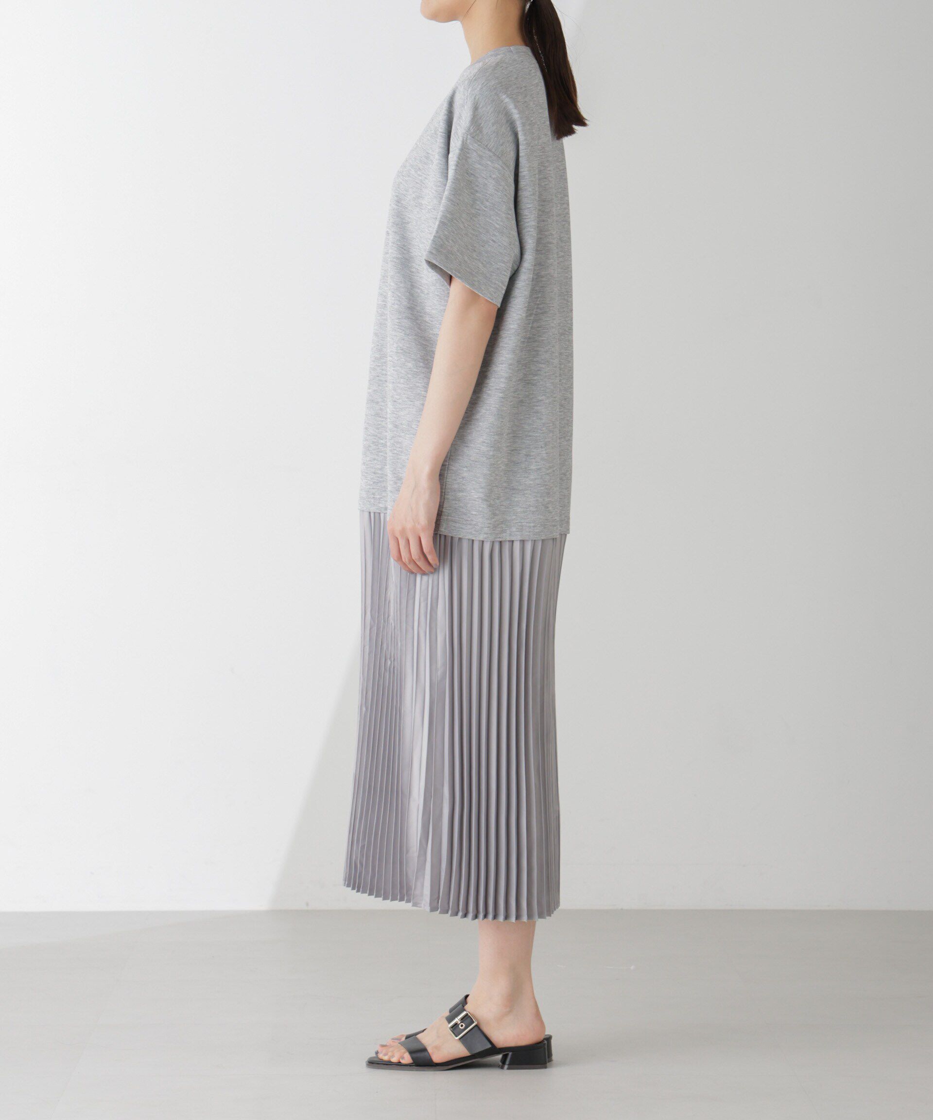 nano･universe「サテンプリーツドッキングワンピース」|ワンピース|