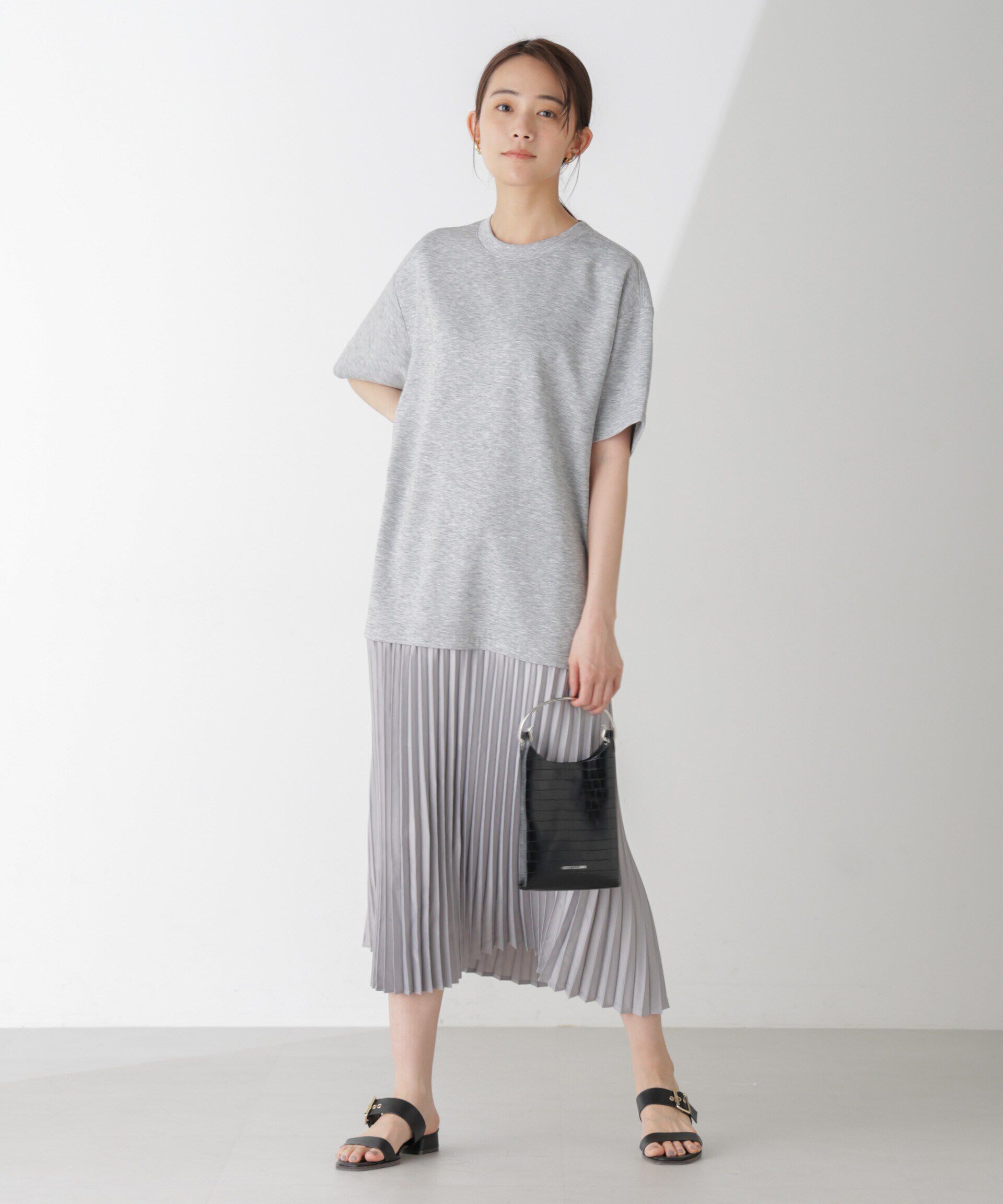 nano･universe「サテンプリーツドッキングワンピース」|ワンピース|