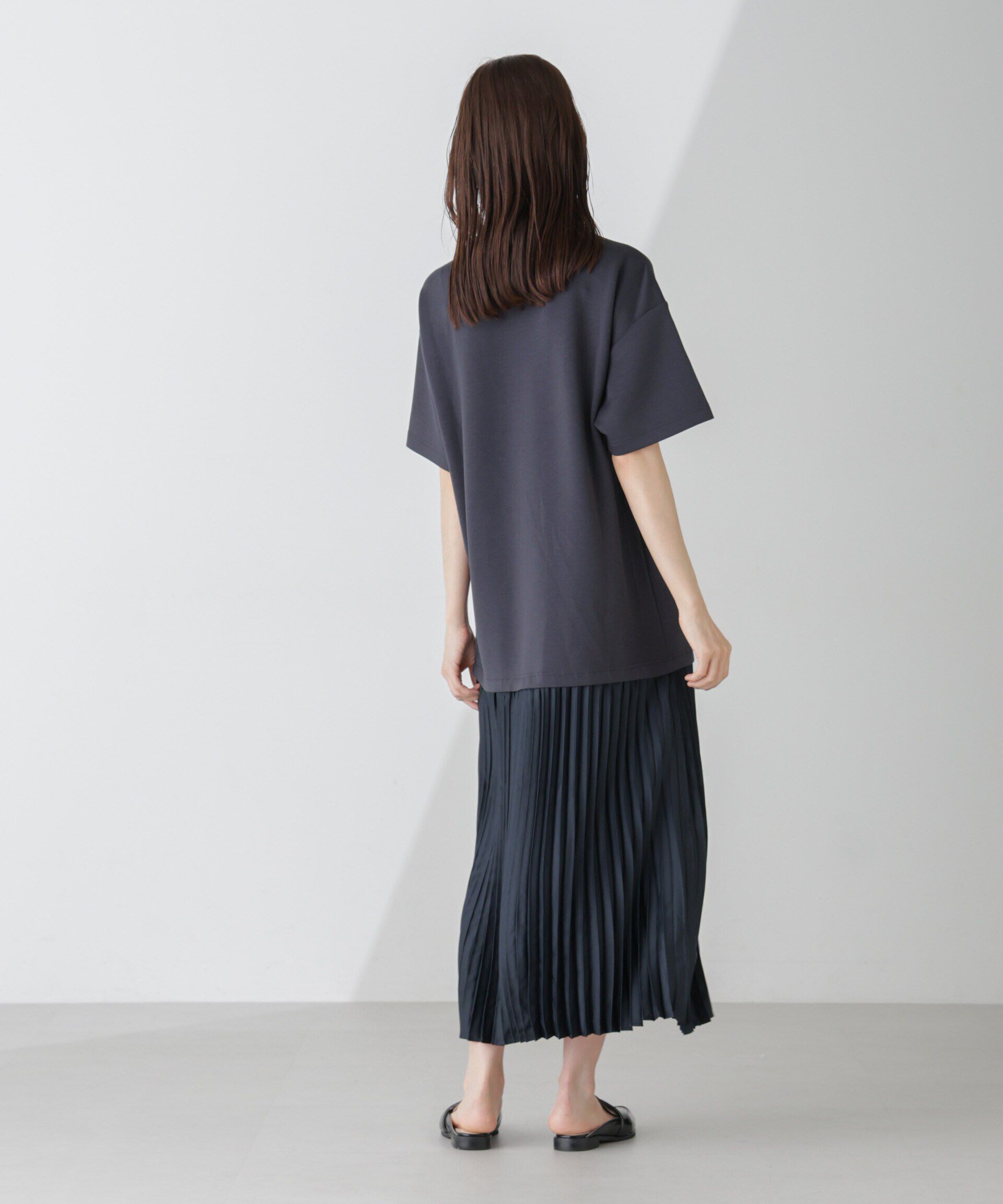 nano･universe「サテンプリーツドッキングワンピース」|ワンピース|