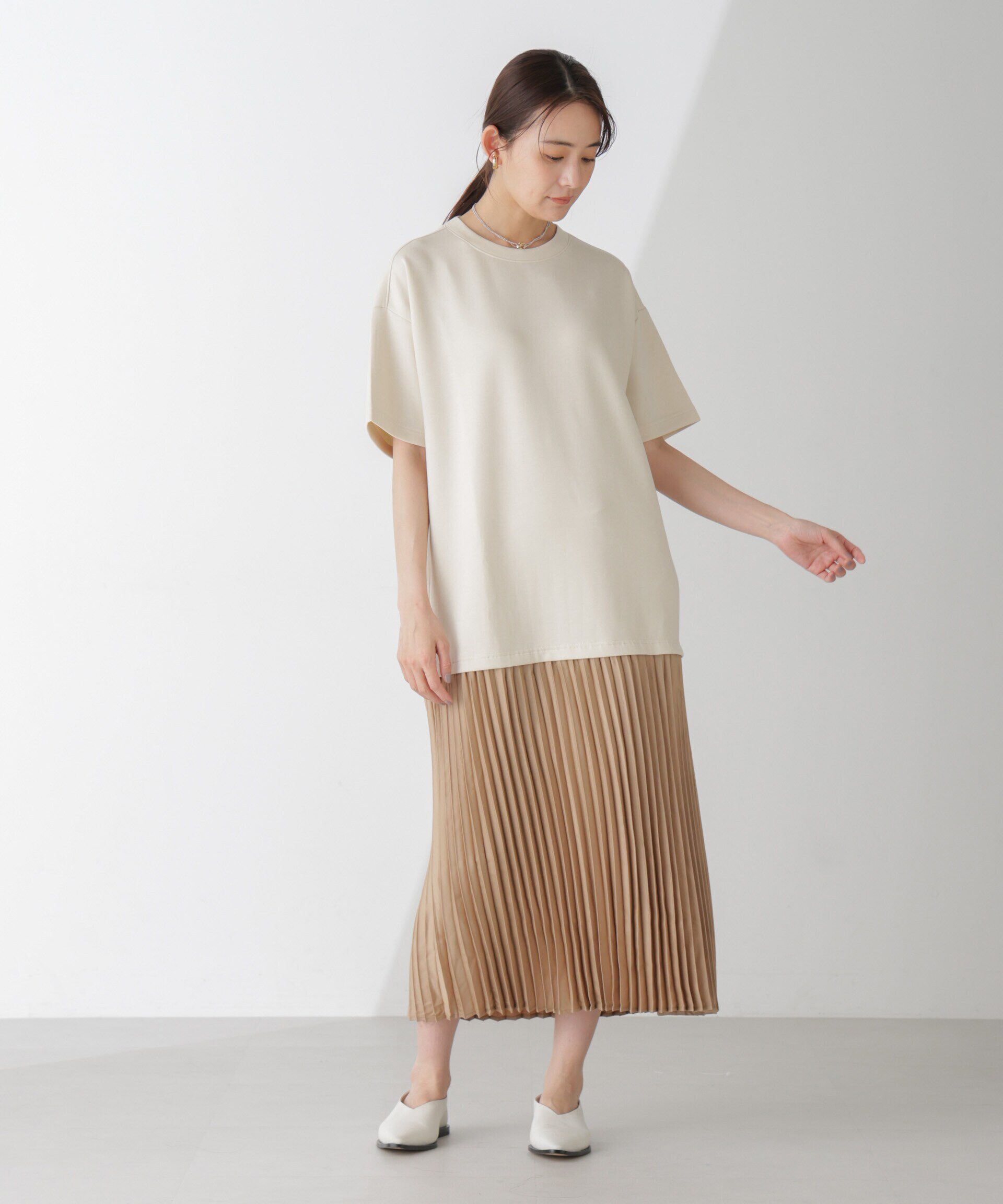 nano･universe「サテンプリーツドッキングワンピース」|ワンピース|