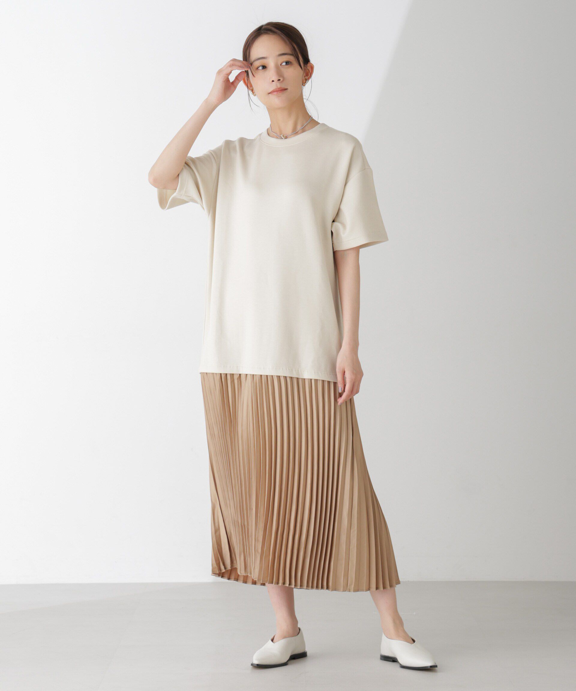 nano･universe「サテンプリーツドッキングワンピース」|ワンピース|