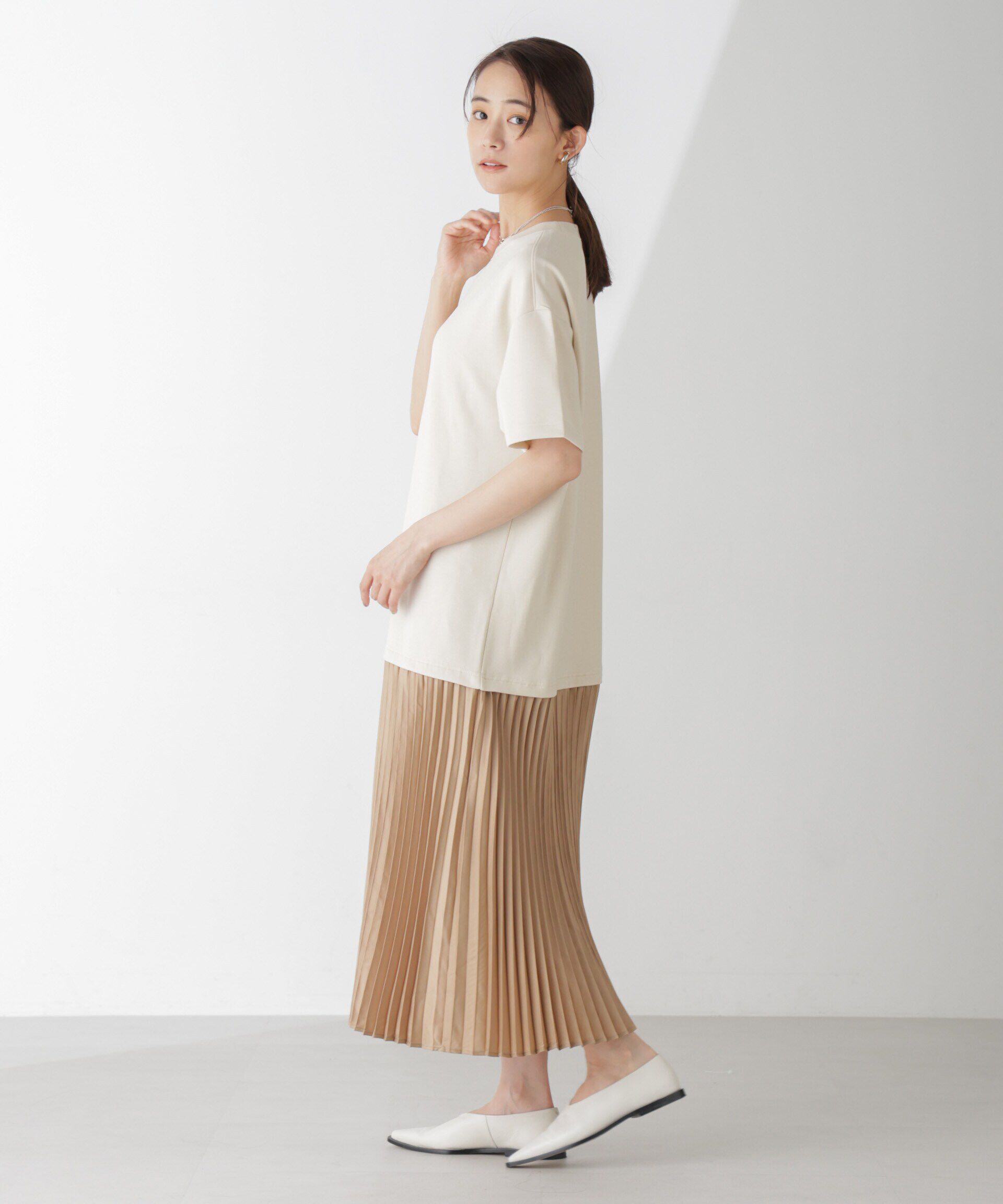 nano･universe「サテンプリーツドッキングワンピース」|ワンピース|