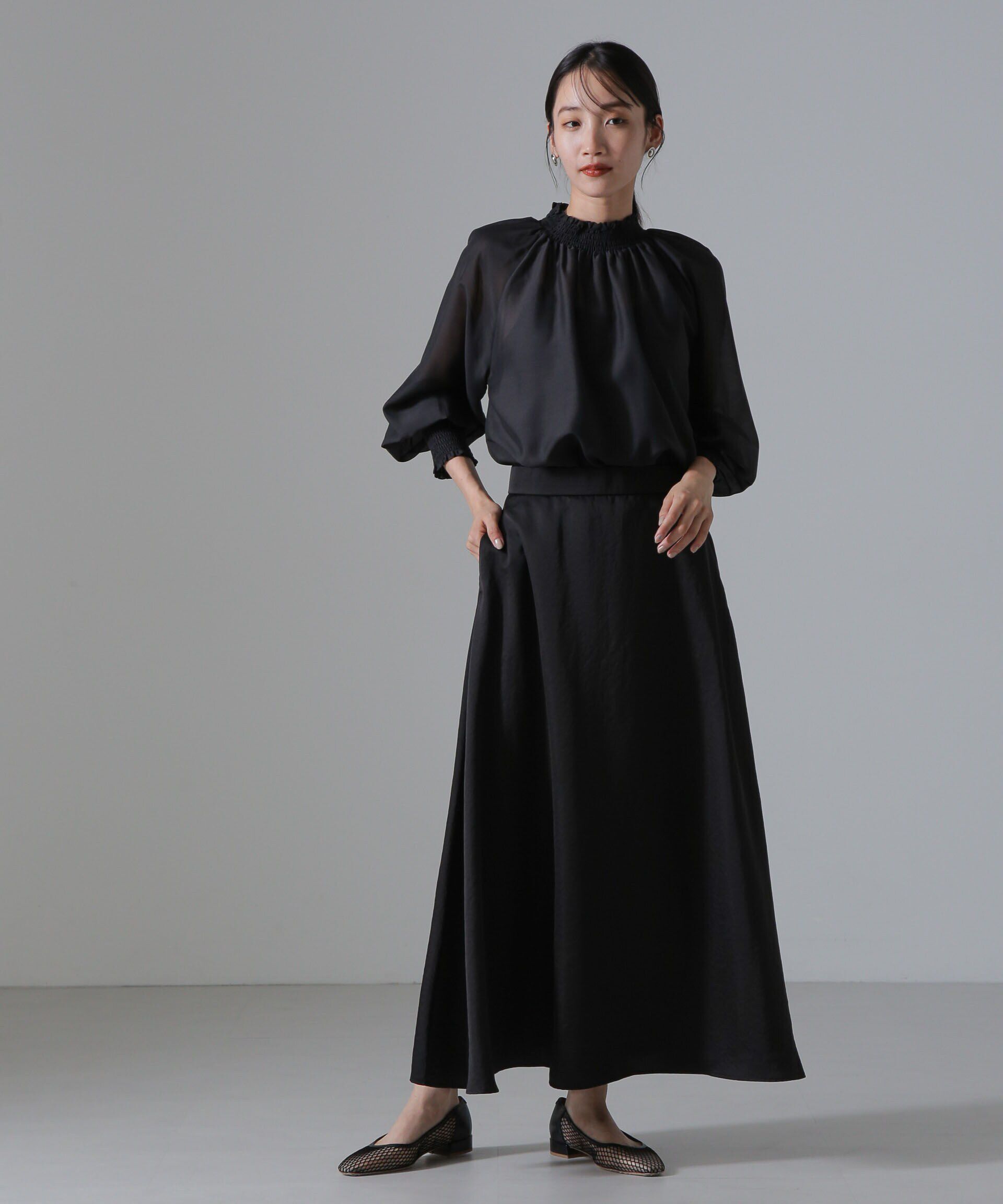 nano･universe「ヴィンテージサテンフレアロングスカート(セットアップ可)」|スカート|