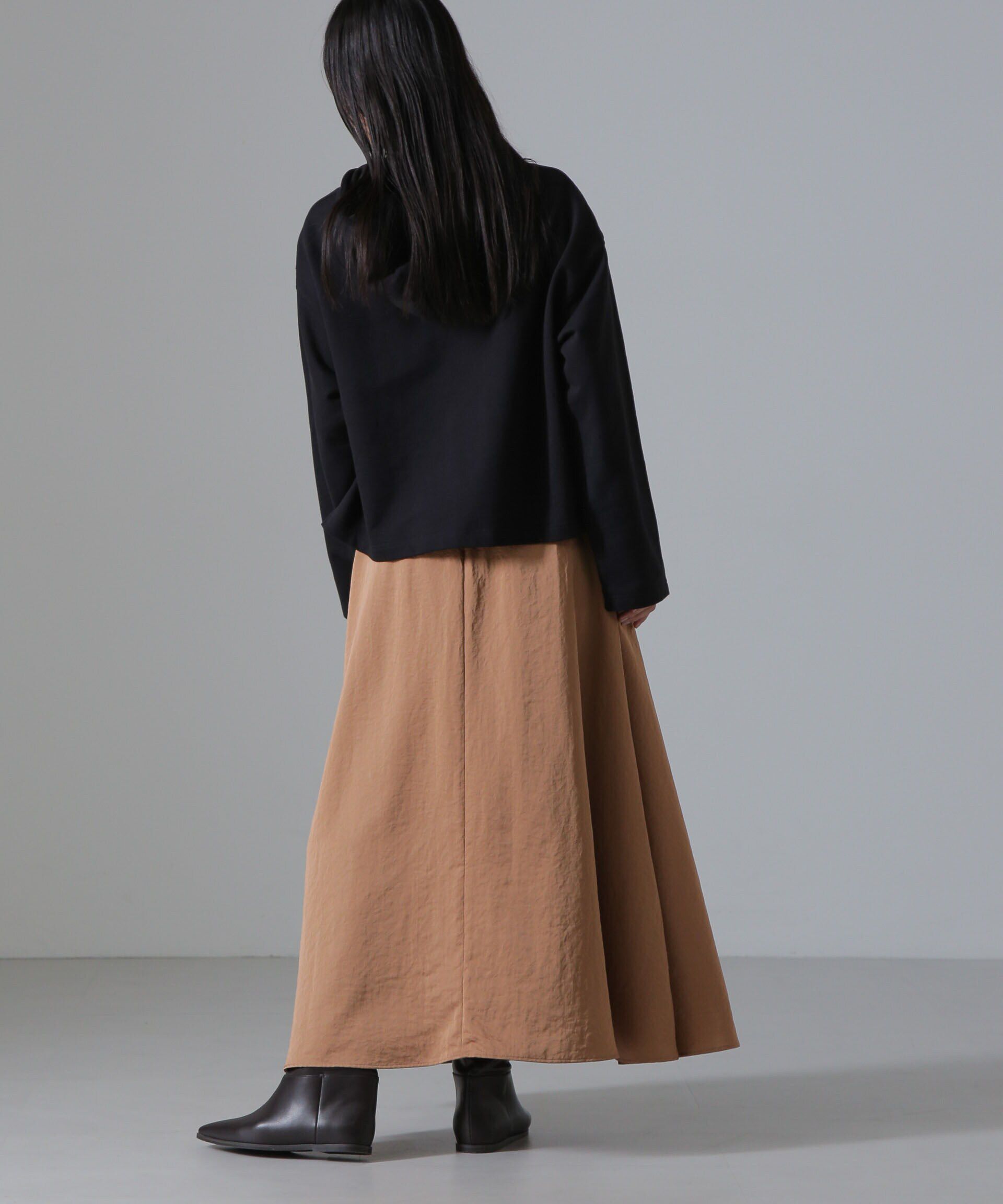 nano･universe「ヴィンテージサテンフレアロングスカート(セットアップ可)」|スカート|