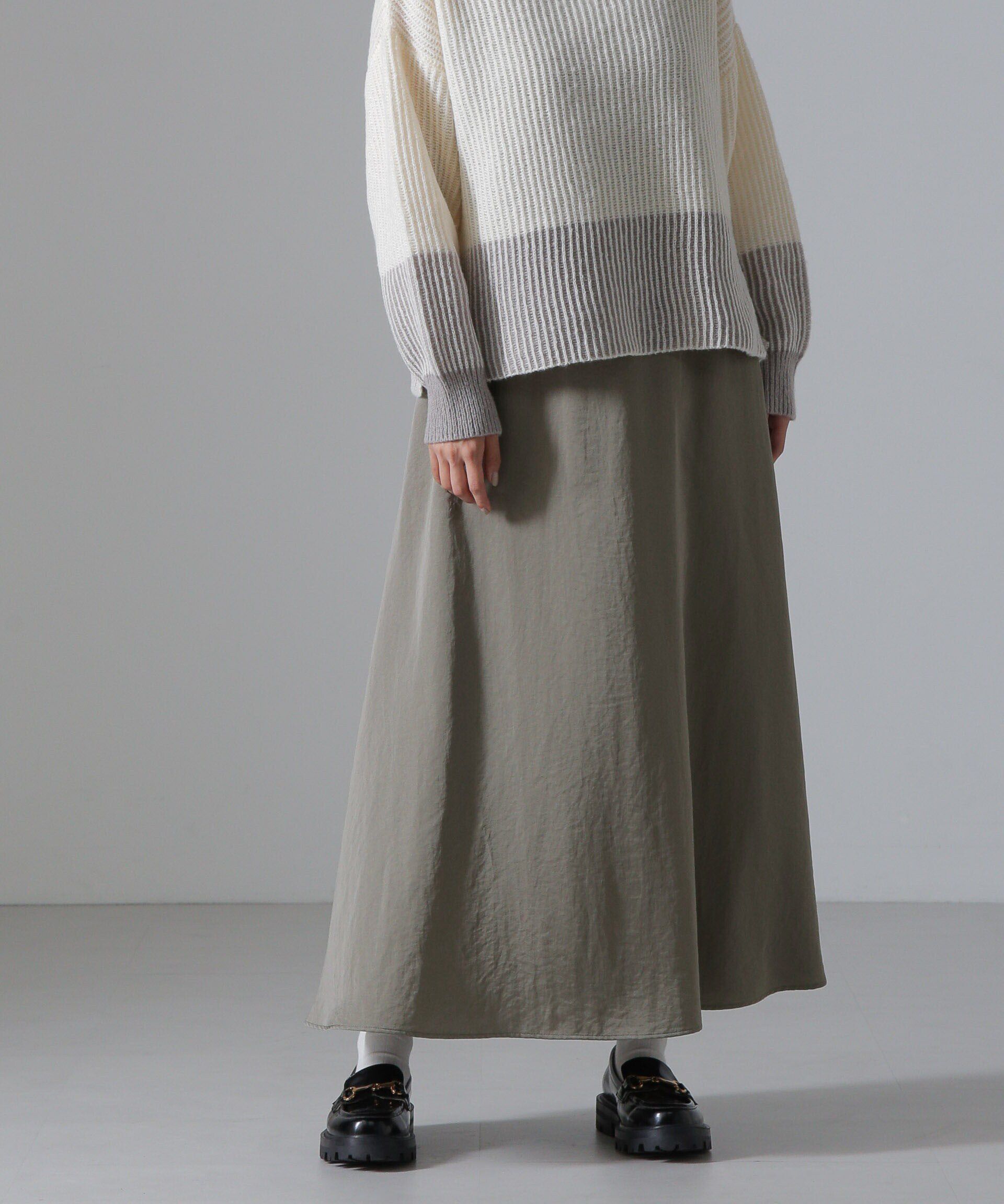 nano･universe「ヴィンテージサテンフレアロングスカート(セットアップ可)」|スカート|