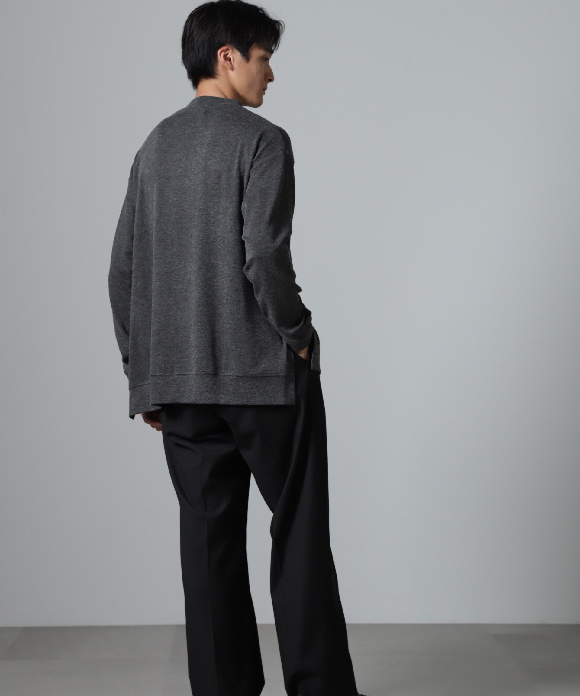 nano･universe「WEB限定/ストレッチテレコモックネックプルオーバー 長袖」|Tシャツ・カットソー|