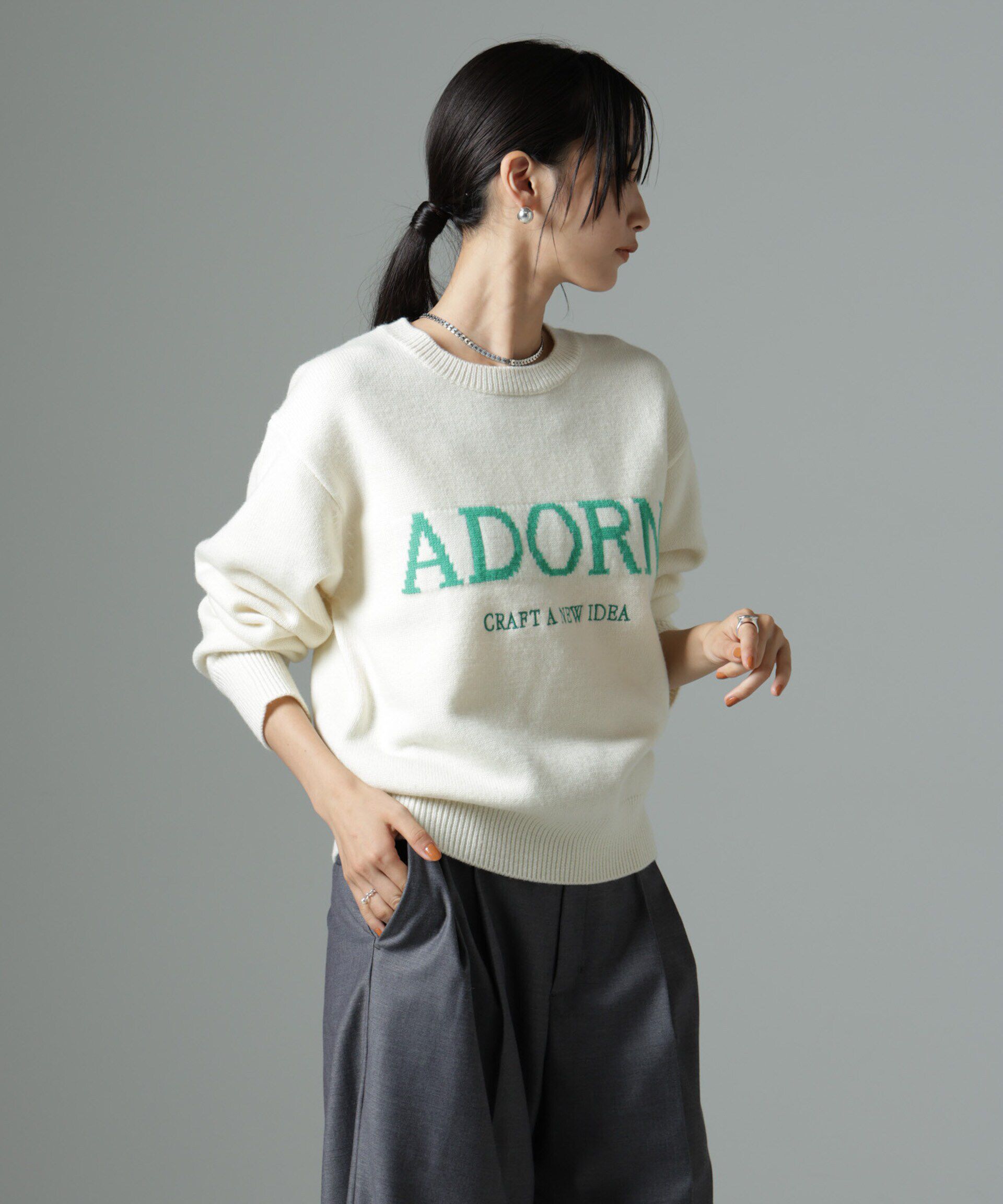 nano･universe「ロゴニットプルオーバー」|ニット・セーター|