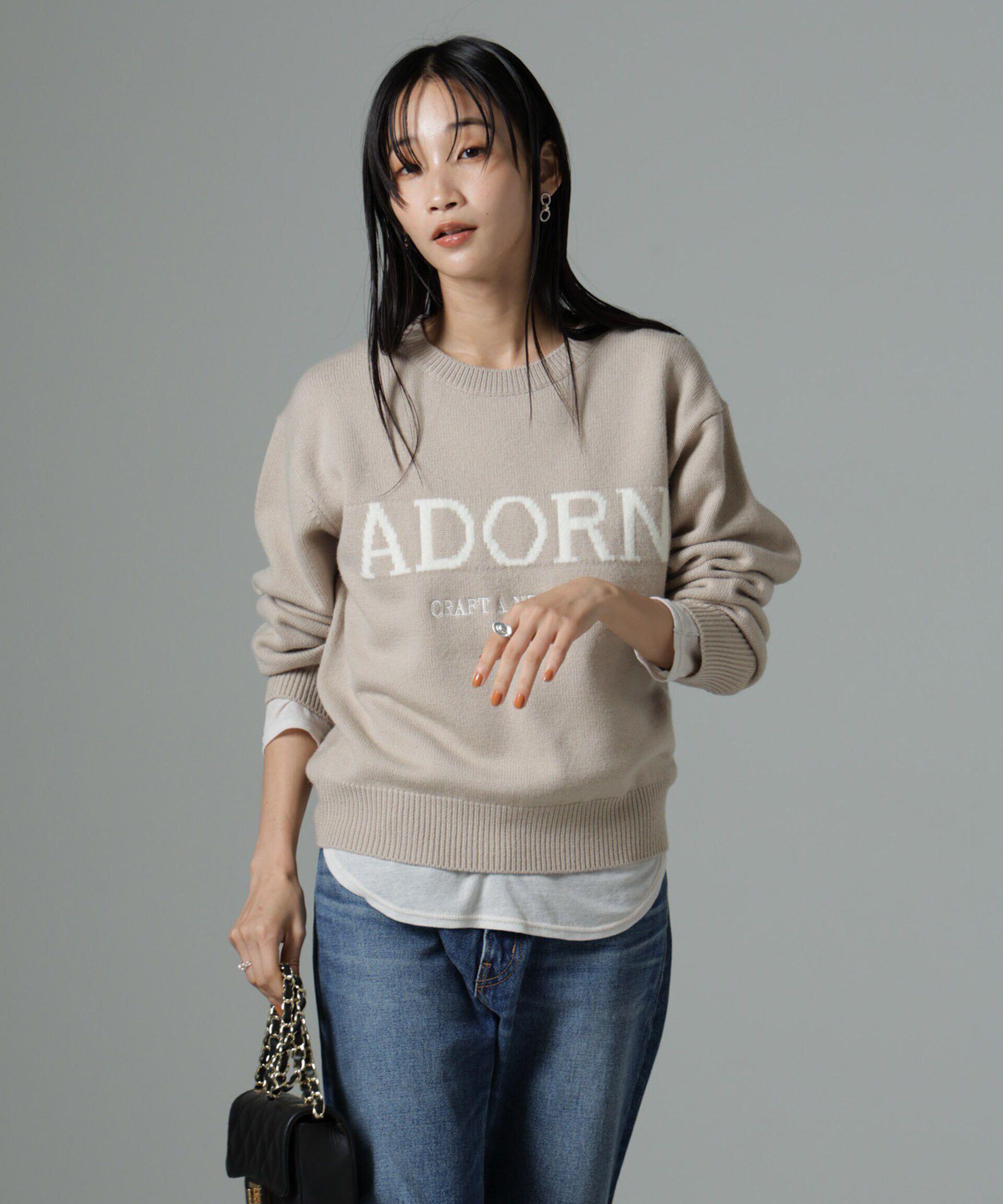 nano･universe「ロゴニットプルオーバー」|ニット・セーター|