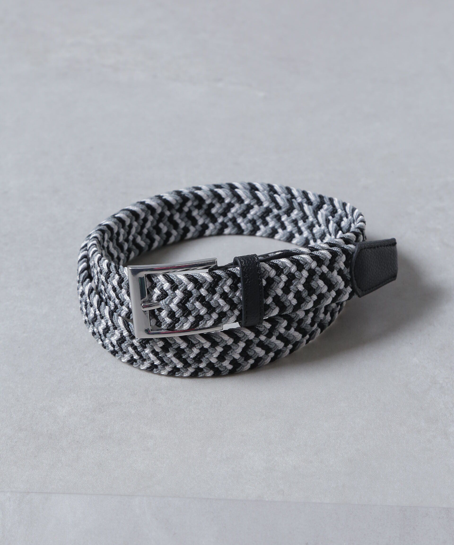 nano･universe「ゴムメッシュベルト」|ベルト|ブラック