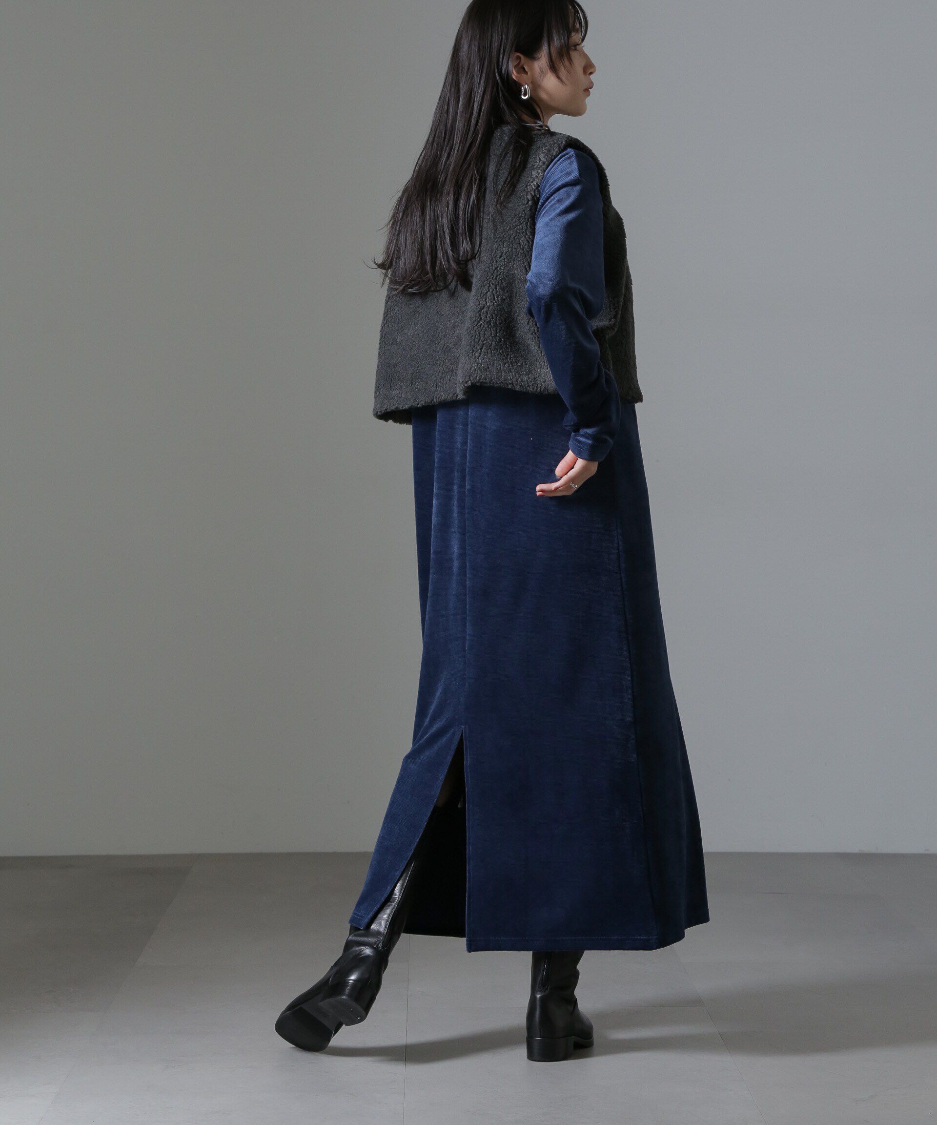 nano･universe「ライトボアクロップドジレ」|テーラードジャケット|