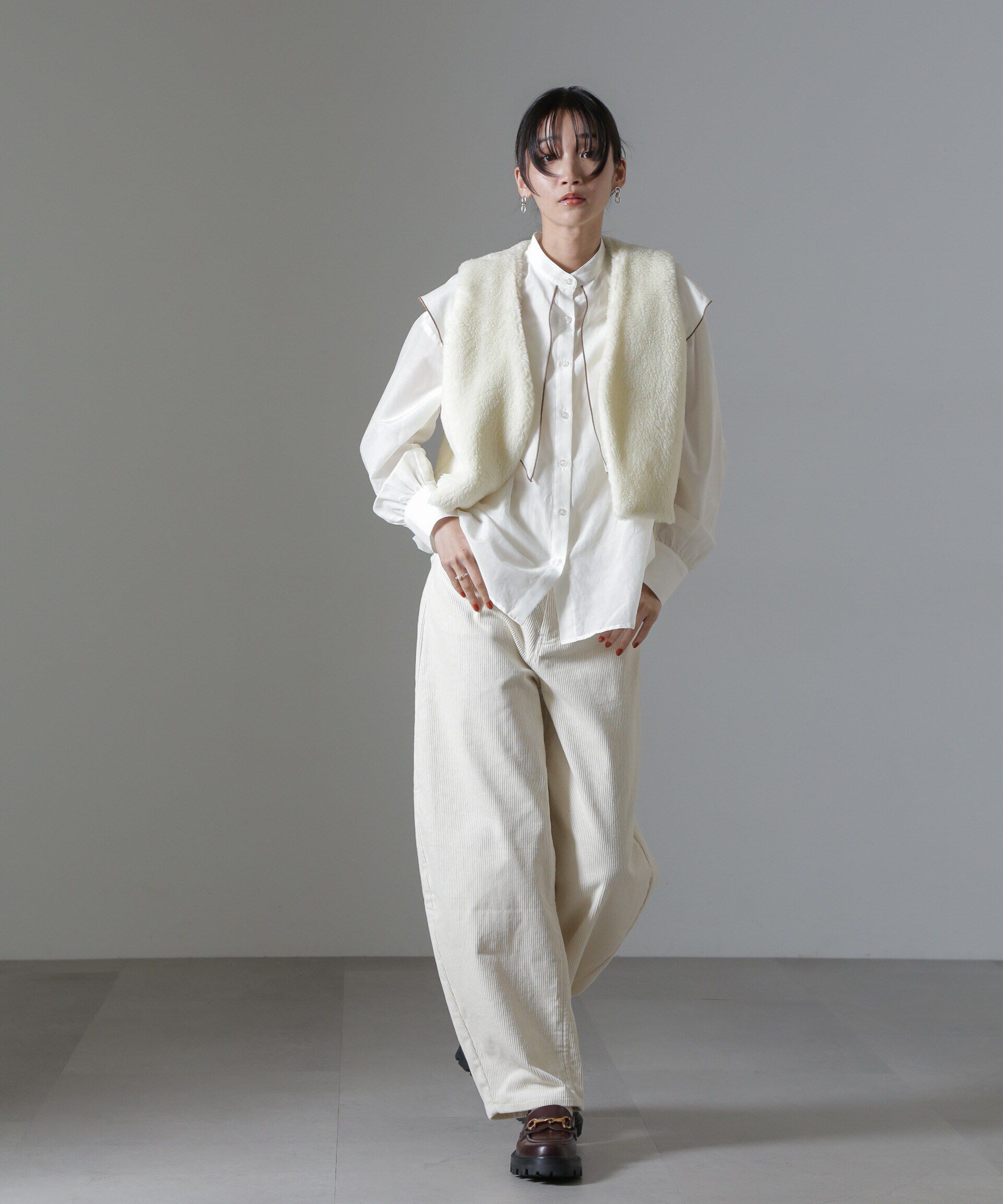 nano･universe「ライトボアクロップドジレ」|テーラードジャケット|