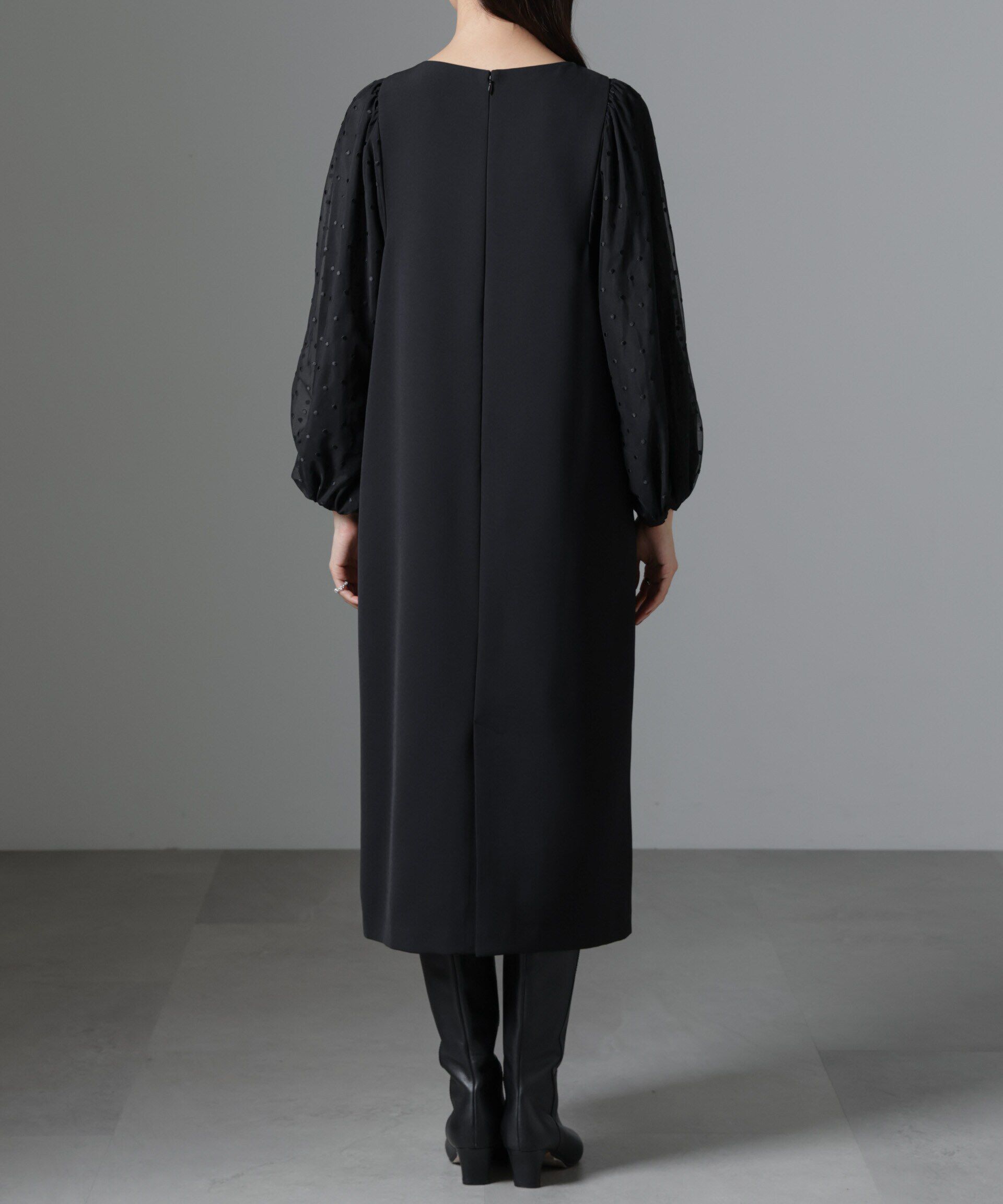 nano･universe「ドット刺繍チュールスリーブワンピース」|ワンピース|