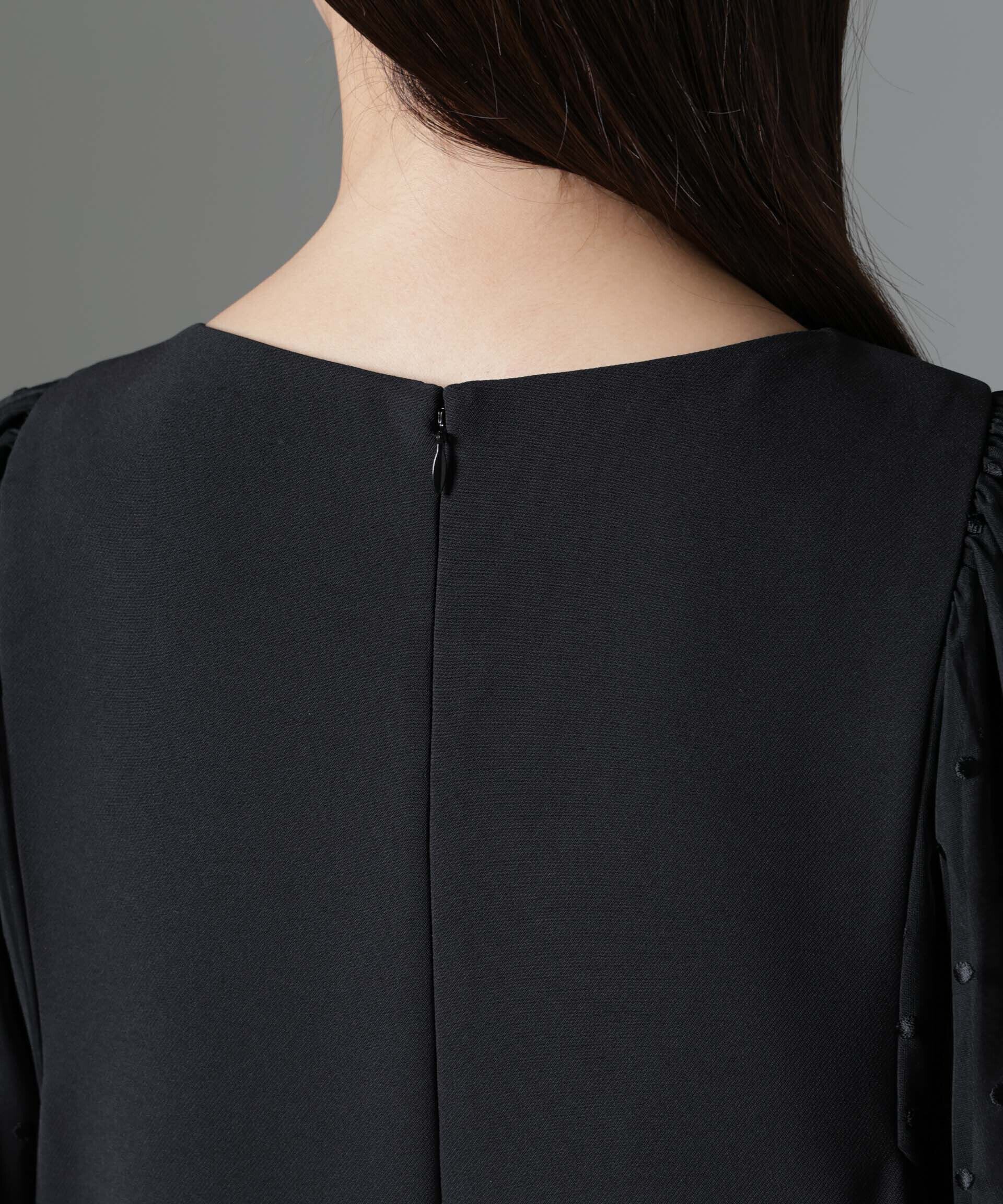 nano･universe「ドット刺繍チュールスリーブワンピース」|ワンピース|