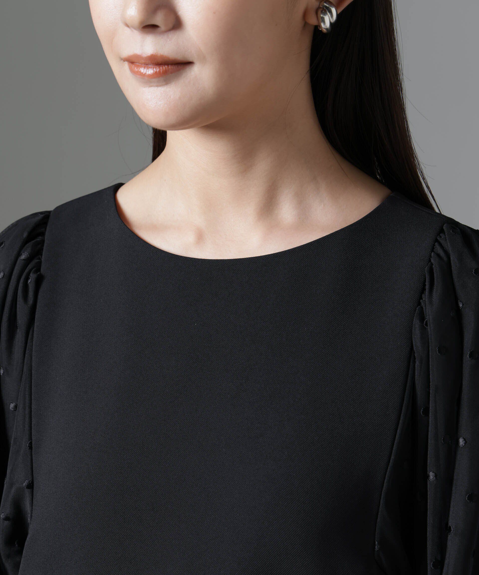 nano･universe「ドット刺繍チュールスリーブワンピース」|ワンピース|