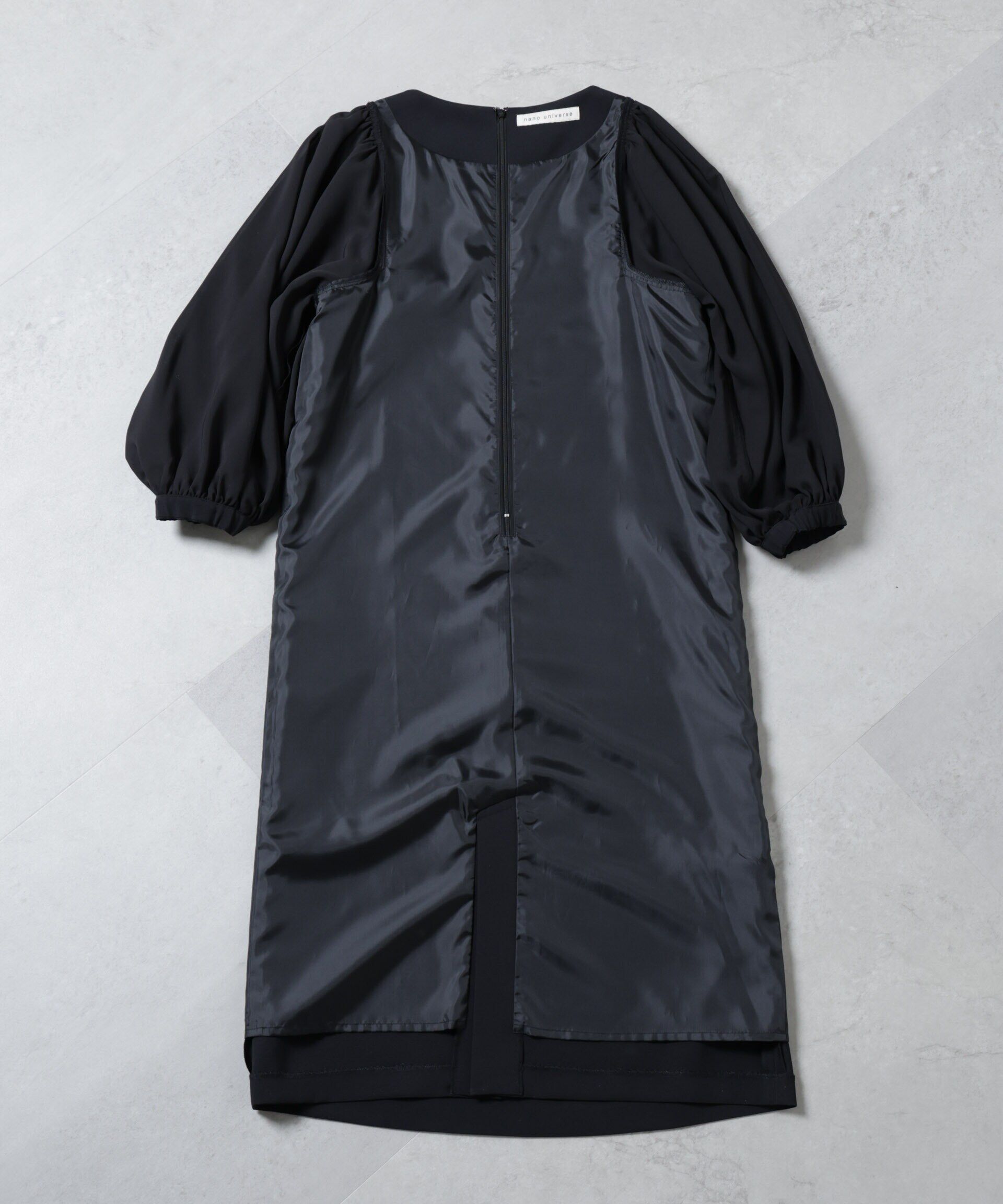 nano･universe「ドット刺繍チュールスリーブワンピース」|ワンピース|