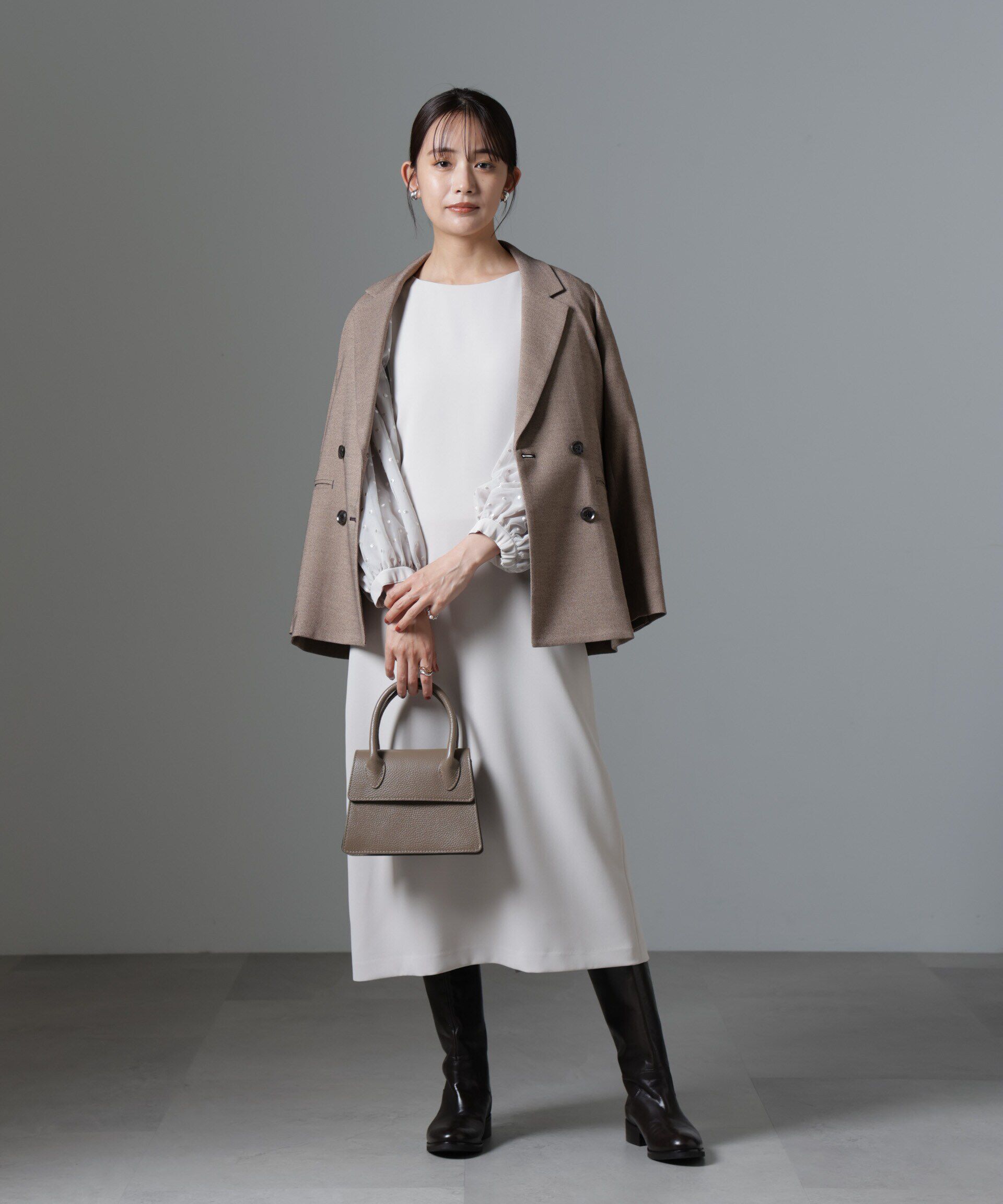 nano･universe「ドット刺繍チュールスリーブワンピース」|ワンピース|