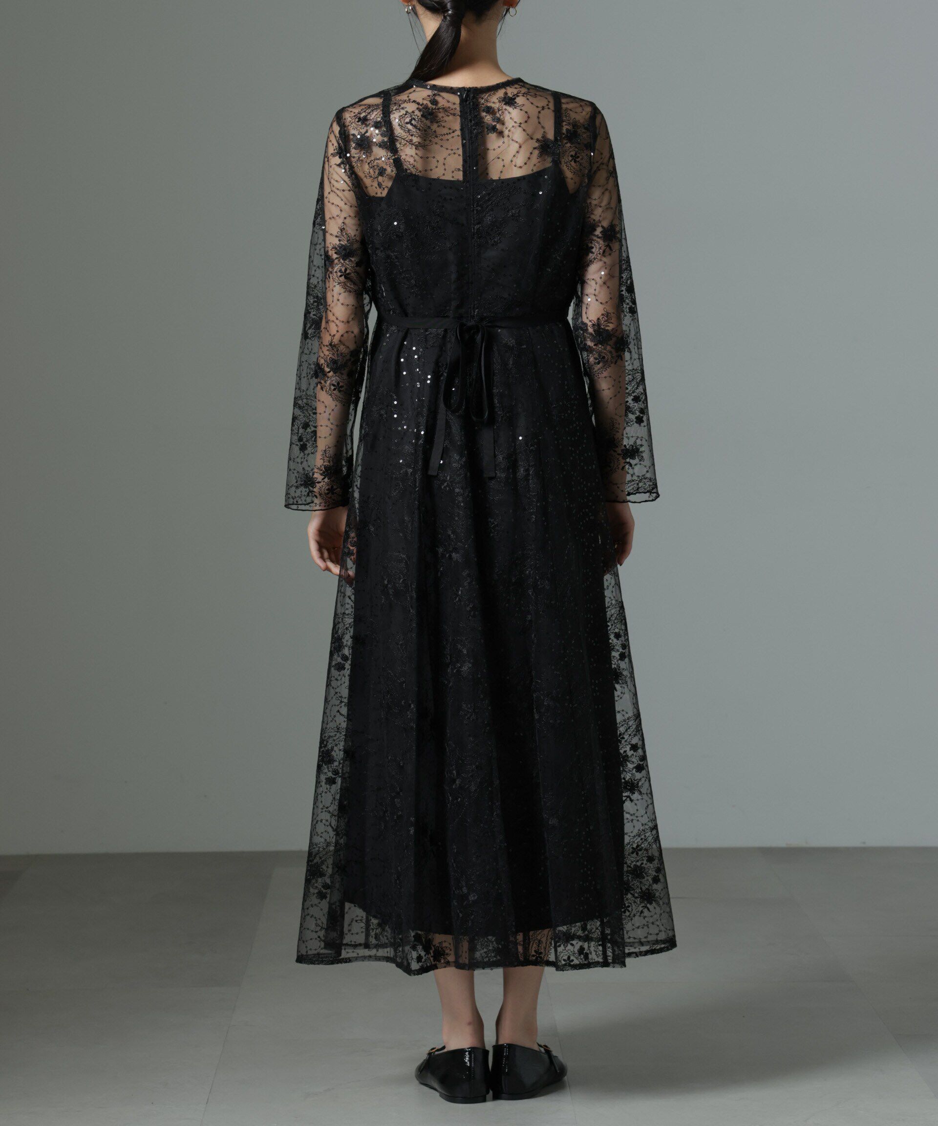 nano･universe「kaene/スパンコールエンブロイダリードレス」|ワンピース|