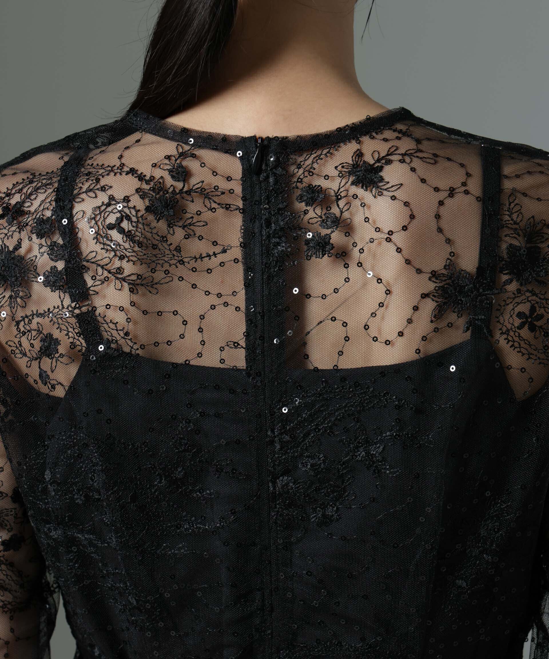 nano･universe「kaene/スパンコールエンブロイダリードレス」|ワンピース|