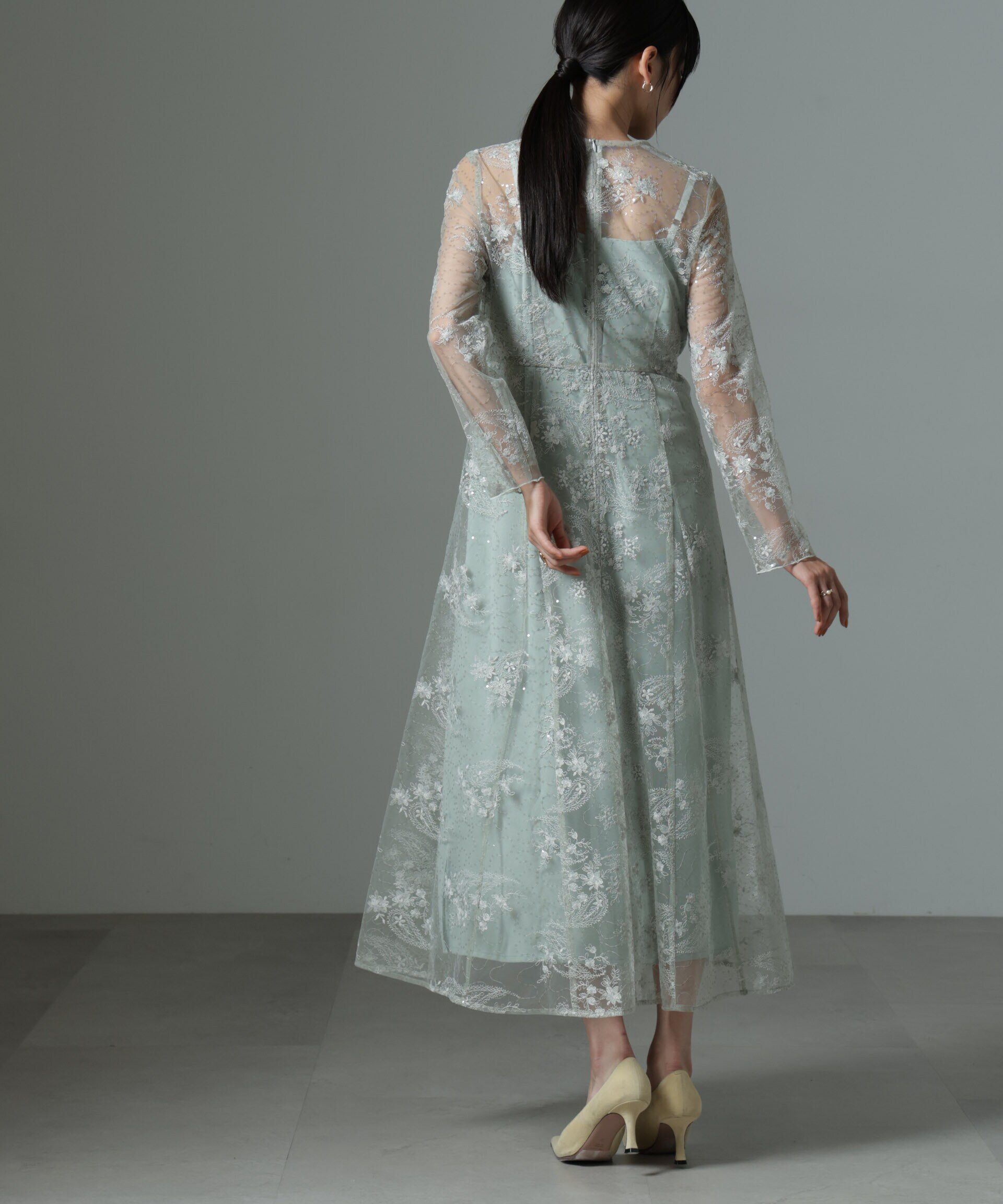 nano･universe「kaene/スパンコールエンブロイダリードレス」|ワンピース|