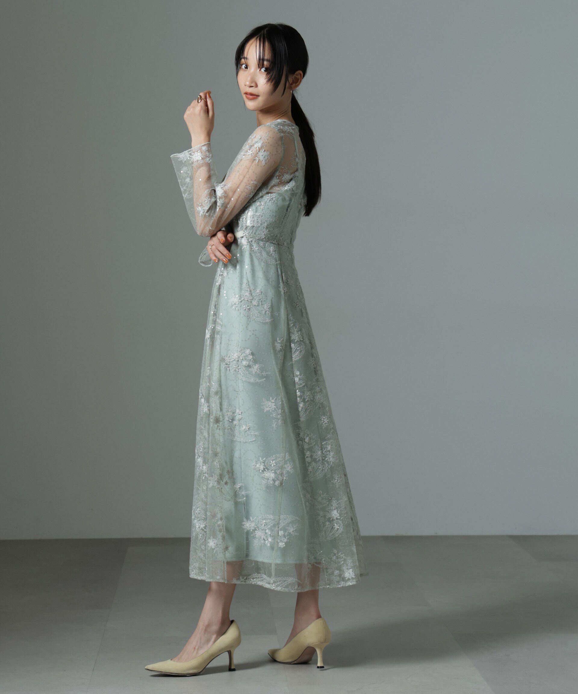 nano･universe「kaene/スパンコールエンブロイダリードレス」|ワンピース|