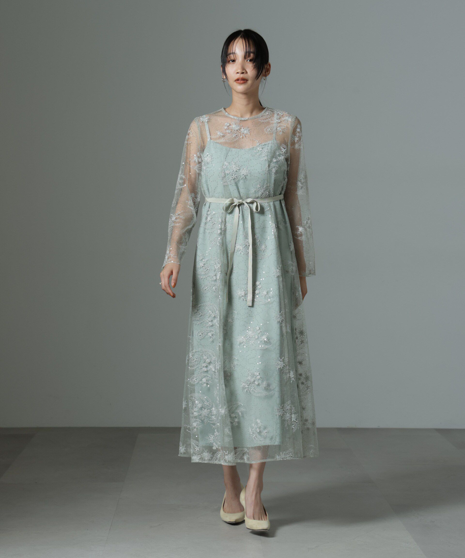 nano･universe「kaene/スパンコールエンブロイダリードレス」|ワンピース|