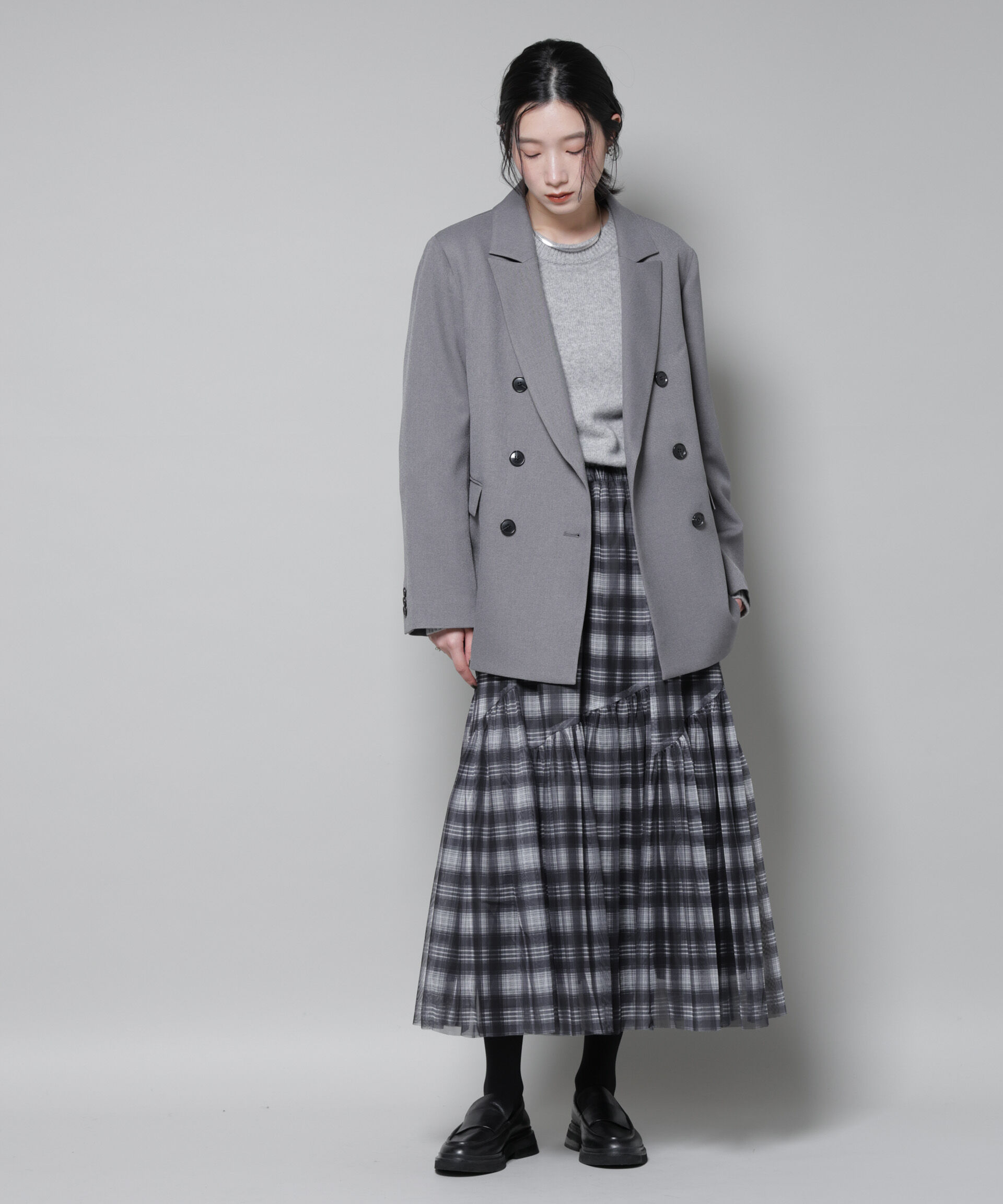 nano･universe「ストレッチサージダブルジャケット(セットアップ可)」|テーラードジャケット|